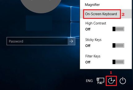 Windows 10のログイン画面からオンスクリーンキーボードを使用する