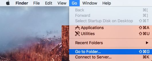 Macでフォルダオプションに移動